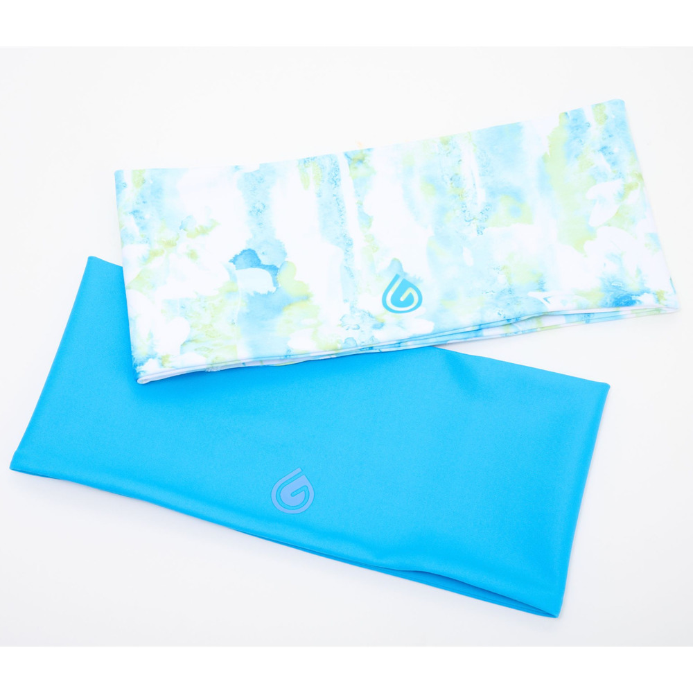 Gymwrap Women's Bandi Set of 2 Fitted Headbands Water Lil Bluebell One Size